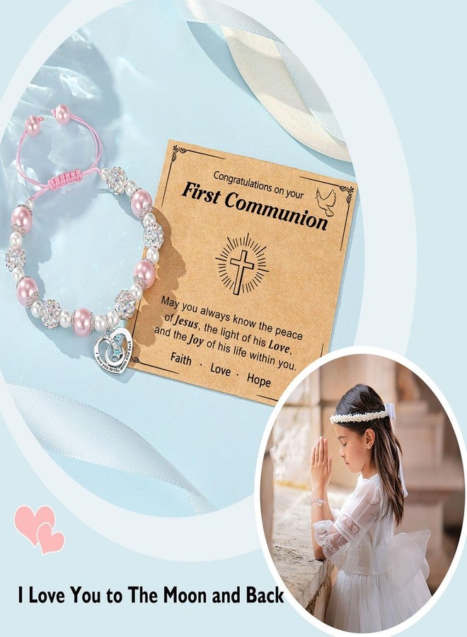 UPROMI First Communion Gifts for Girls, First 1st Holy Communion Gifts for Girls Catholic Communion Bracelet for Girls, First Communion Decorations Favors - Image 3
